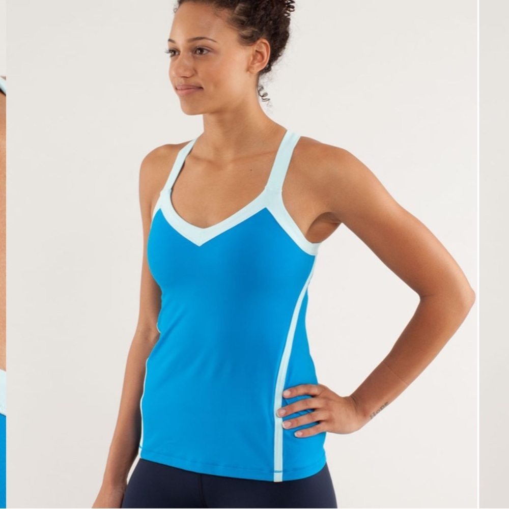 Lululemon Run: Mile A Minute Tank Size 8 Beach Blanket Blue